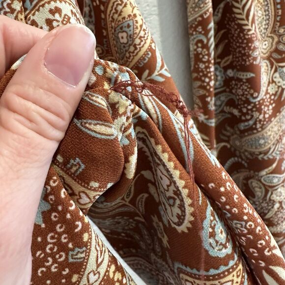 Y2K Two Piece Set Brown Palisades Paisley High Rise Pants + Top Windsor Boho 2pc - Picture 15 of 15